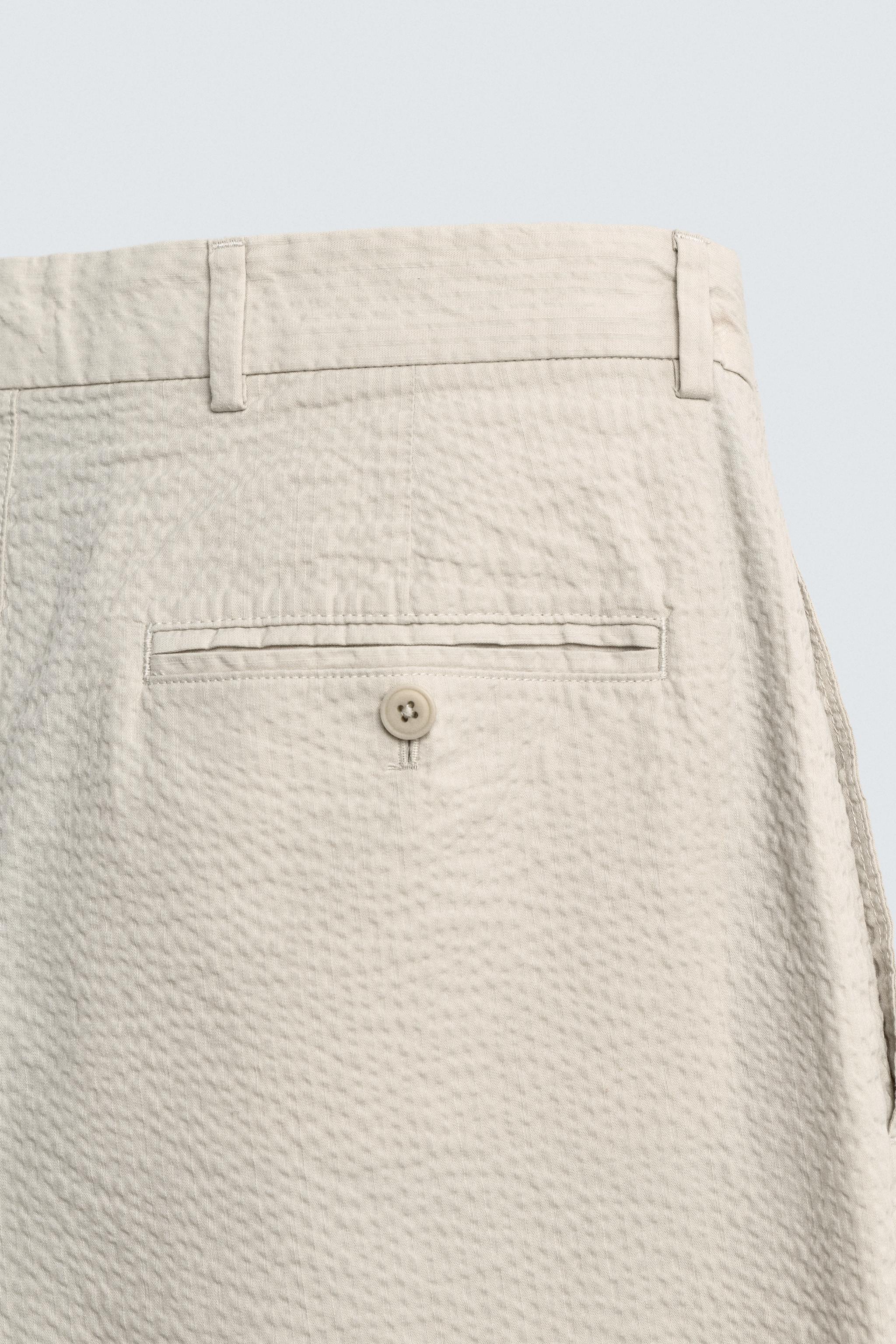 SEERSUCKER STRAIGHT FIT PANTS